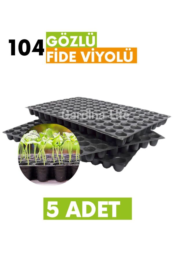 Fide Viyolü 104 Gözlü Fidan Viyolleri Tohum Çimlendirme Kabı Fide Yetiştirme Kabı  - 2