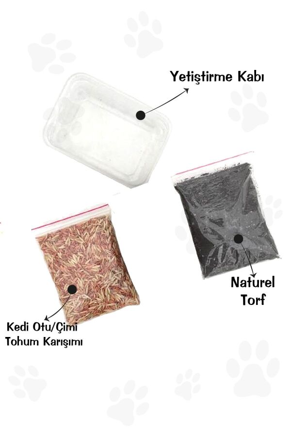 Kedi Çimi Kedi Otu Seti Mix Karışım 100 Gr. (tüy Yumağı Önleyici) Cat Grass Seed - 2